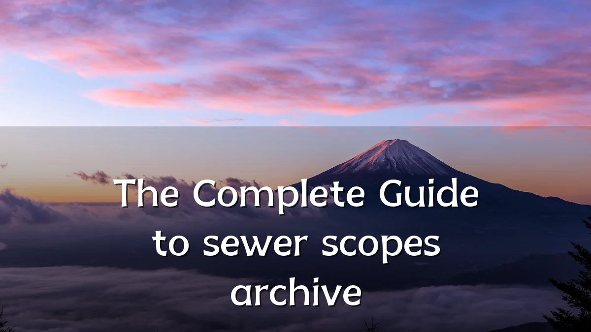 The Complete Guide to sewer scopes archive