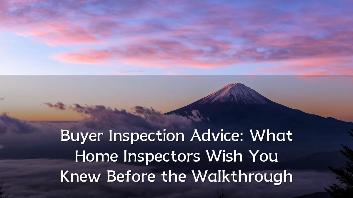 Buyer Inspection Advice: What Home Inspectors Wish You Knew Before the Walkthrough