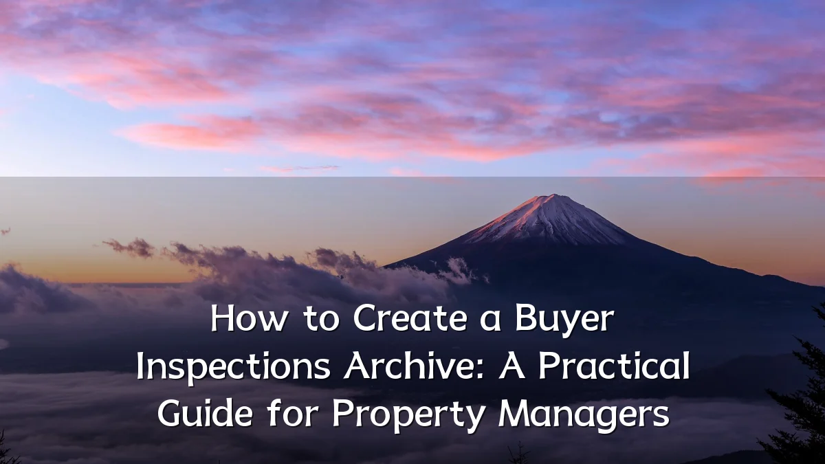 How to Create a Buyer Inspections Archive: A Practical Guide for Property Managers