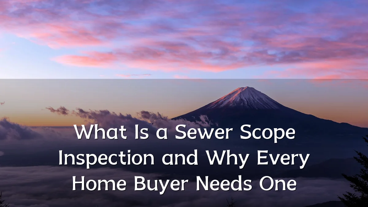 What Is a Sewer Scope Inspection and Why Every Home Buyer Needs One