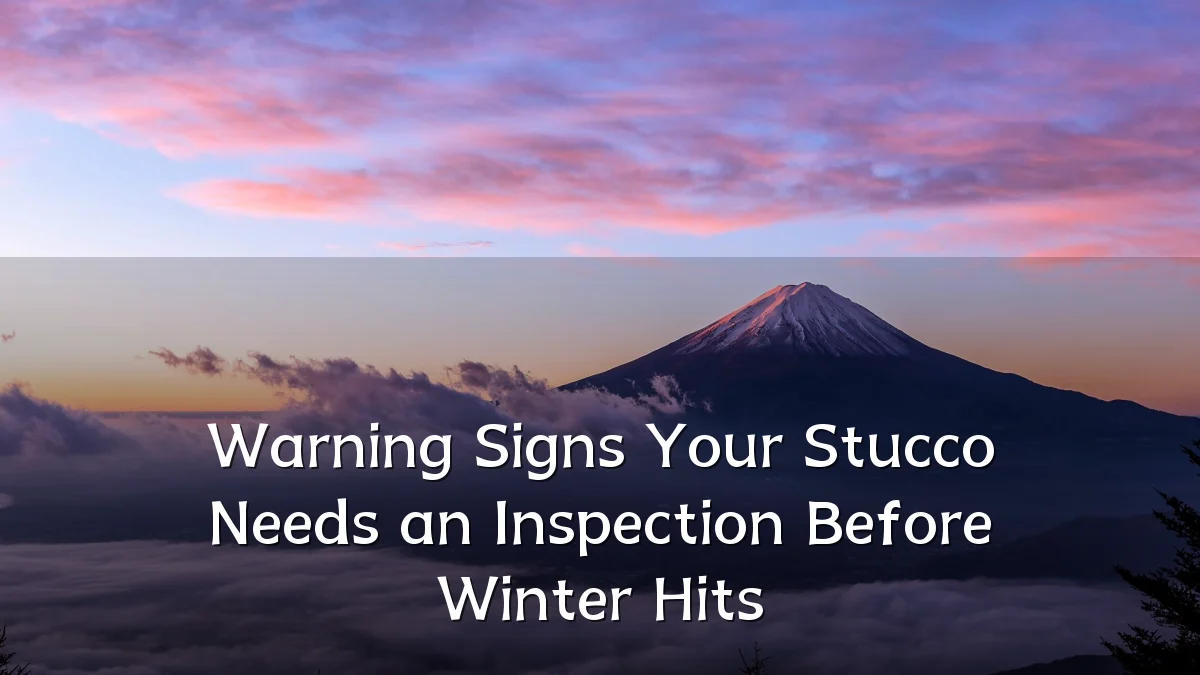 Warning Signs Your Stucco Needs an Inspection Before Winter Hits
