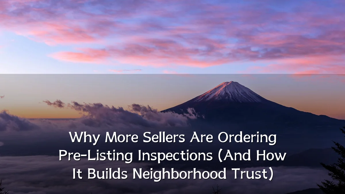 Why More Sellers Are Ordering Pre-Listing Inspections (And How It Builds Neighborhood Trust)